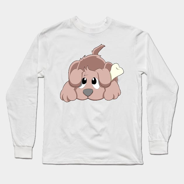 Dog with Bone Long Sleeve T-Shirt by Markus Schnabel